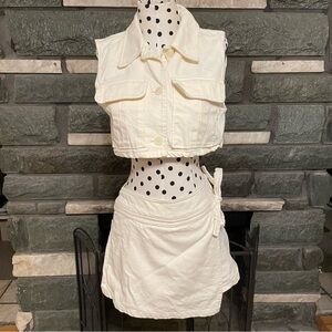 Zara Denim Cropped Vest and Skort